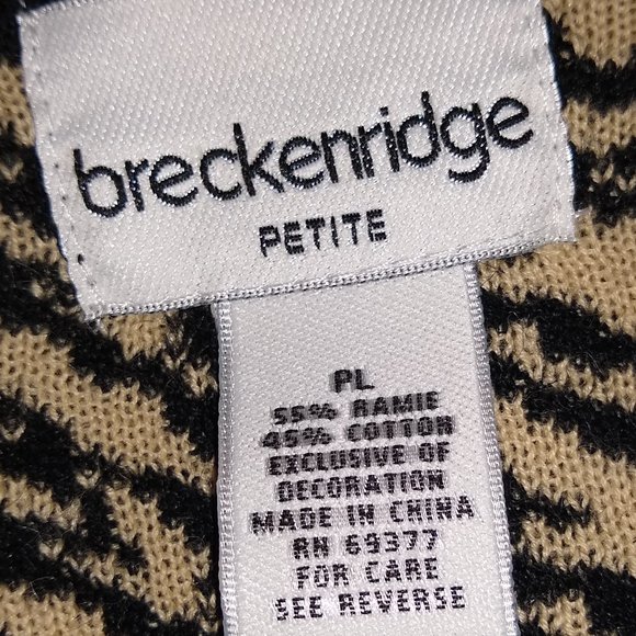 Breckenridge Petite Animal Print Cardigan Sweater Size Large Petite - Picture 10 of 11